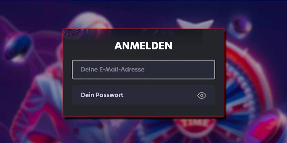 Dateneingabe zur Anmeldung bei Ihrem Konto