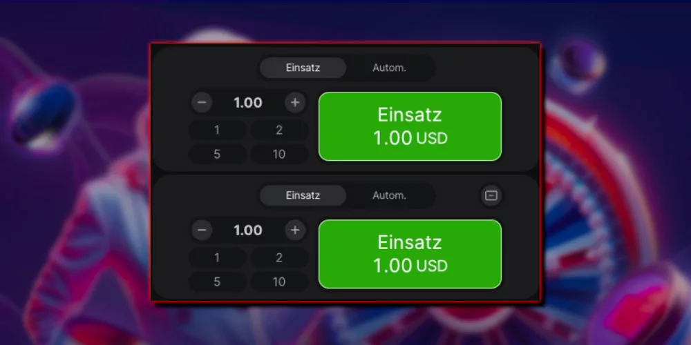Erste Wette platzieren und Spiel starten