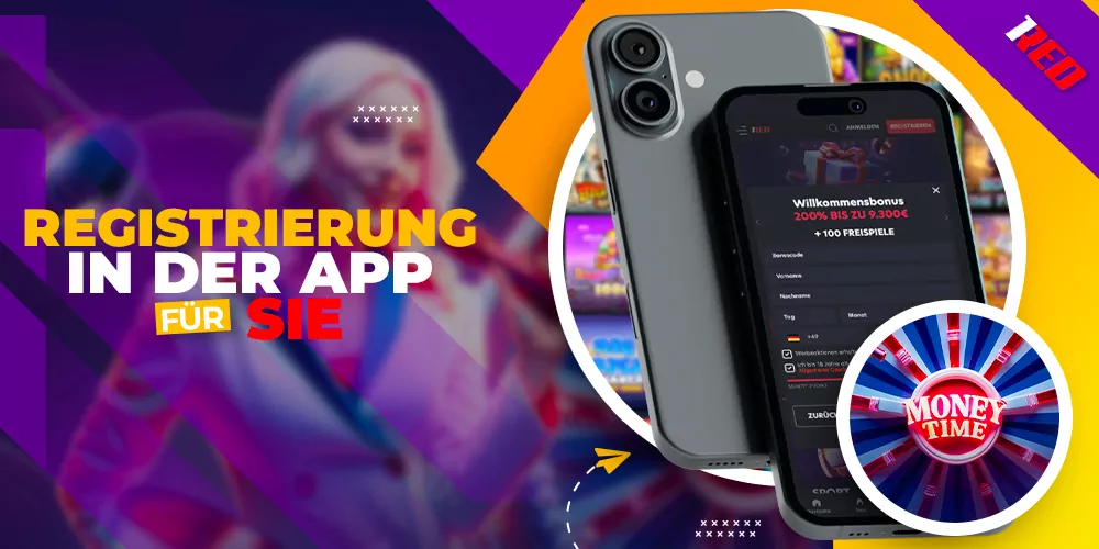 Möglichkeit der Registrierung eines Kontos über die App